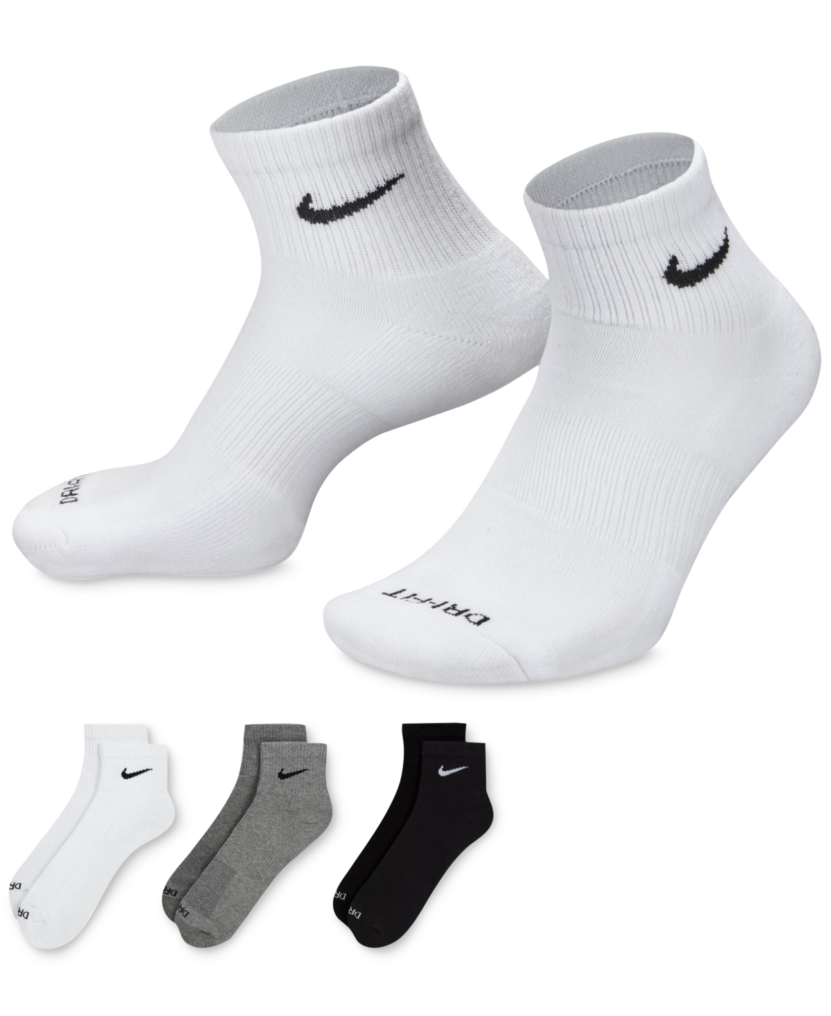 Nike Men's Everyday Plus Cushioned Training Ankle Socks (3 Pairs) In Multi
