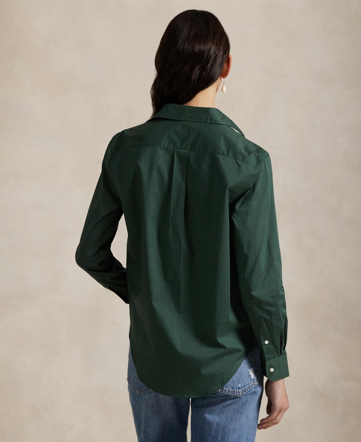 Polo Ralph Lauren Women's Classic-fit Cotton Twill Shirt In Green