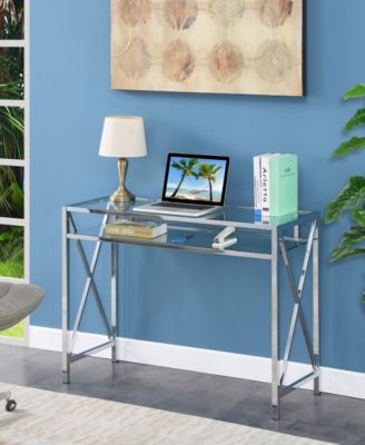 Oxford Chrome 42" Desk with Shelf