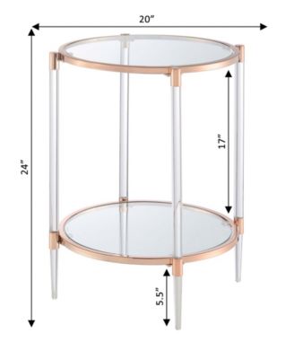 20" Royal Crest 2 Tier Acrylic Glass End Table
