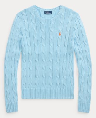 Women's Cable-Knit Cotton Crewneck Sweater