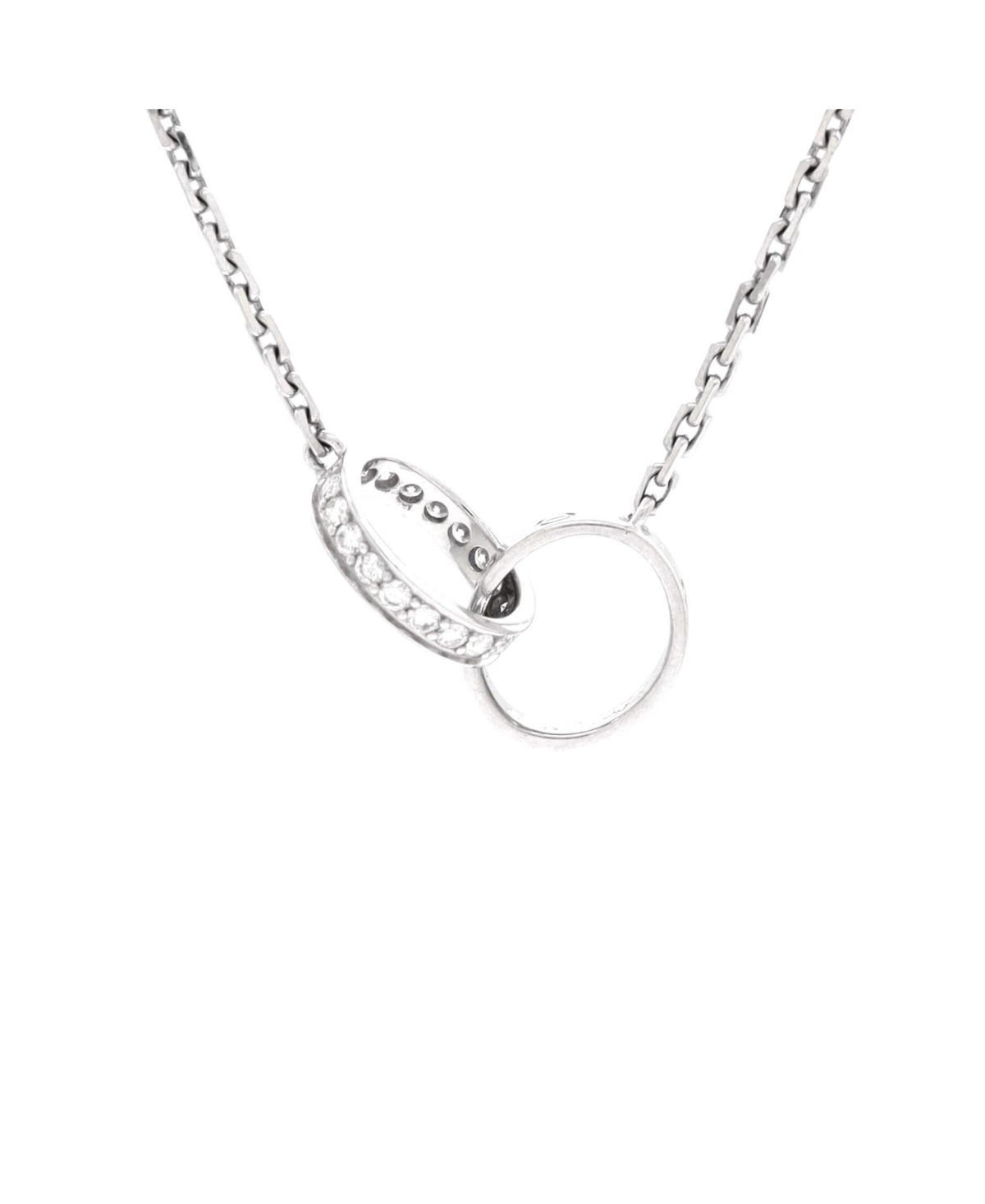 Love Interlocking Necklace 18K White Gold and Diamonds - 18k white gold