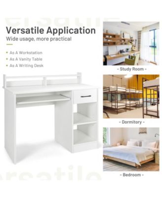 Set of 1 Study Laptop Table with Drawer and Keyboard Tray