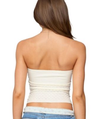 Женский топ без бретелек из текстурированного трикотажа с вырезами Edikted