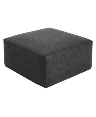 Modern Faux Leather Ottoman Square Footrest with Foam Cushion Modular Sectional Ottoman for Living Room Seating or Coffee Table Use