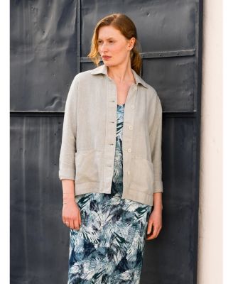 Women's Linen Blend Midi Dress