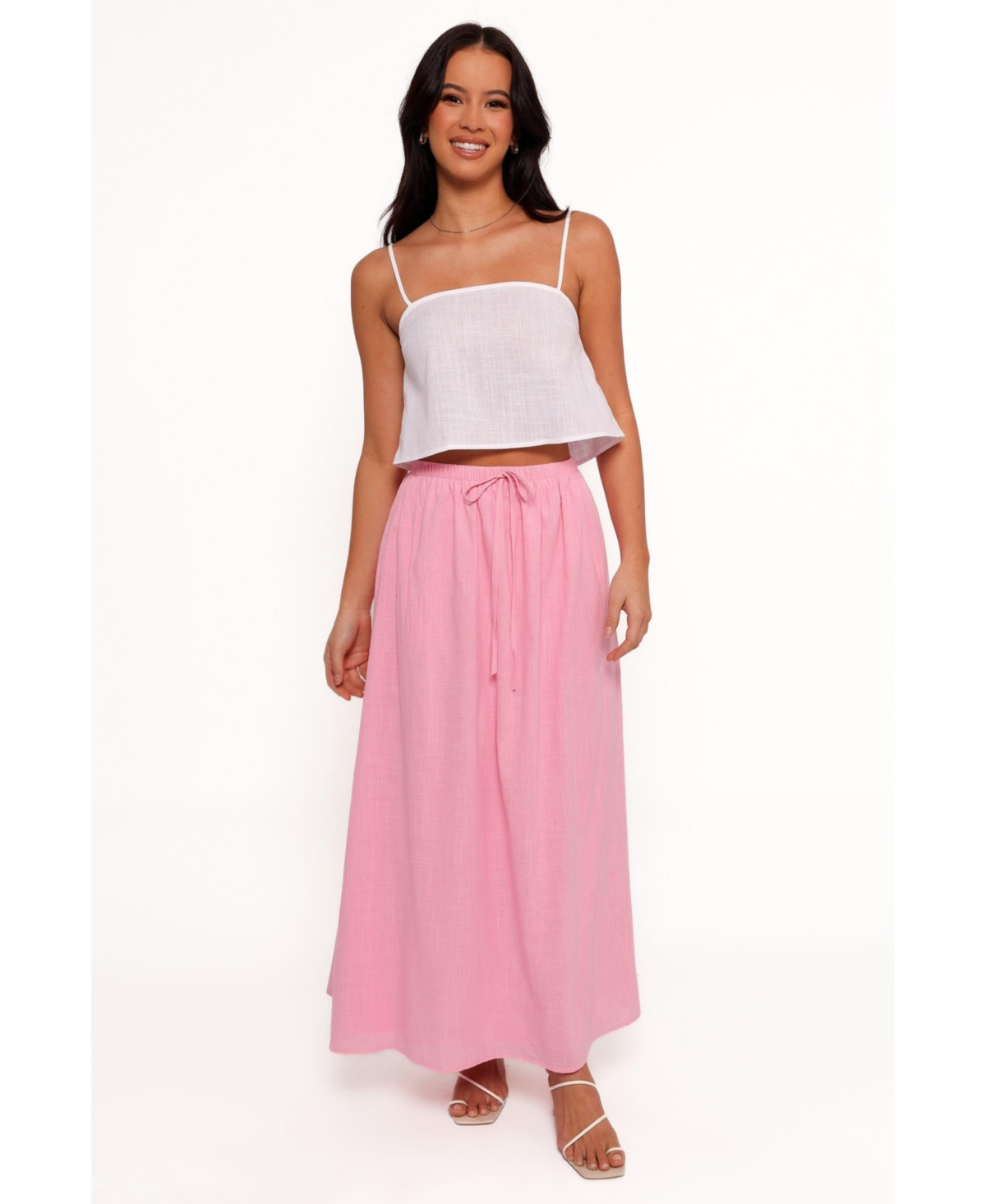 Women's Simone Skirt Set - White pink