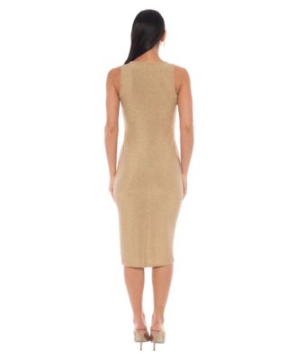 Women's Racer Neck Milan Metallic Maxi Dress