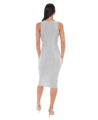 Women's Racer Neck Milan Metallic Maxi Dress