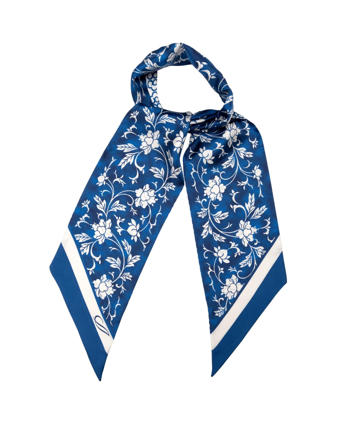 Loretta - Skinny Silk Scarf for Women - Blue