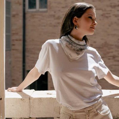 Венецианский веер - шелковая бандана для женщин