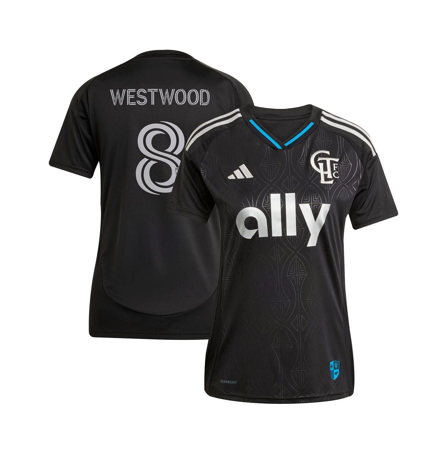Женские топы adidas Ashley Westwood Black Charlotte FC 2025 Fortress Kit Replica Player Jersey — фото 1