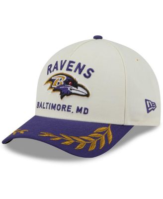 New Era - Men's Cream/Purple Baltimore Ravens 2025 NFL Draft 9FORTY A-Frame M-Crown Adjustable Hat