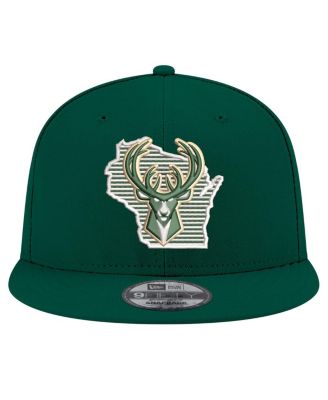 Мужская кепка-бейсболка New Era Hunter Green Milwaukee Bucks State Pride 9FIFTY Snapback