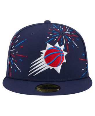 Мужская приталенная шляпа New Era темно-синего цвета Phoenix Suns Americana Fireworks 59 размера 