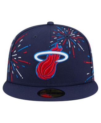 Мужская приталенная шляпа New Era темно-синего цвета Miami Heat Americana Fireworks 59 размера 