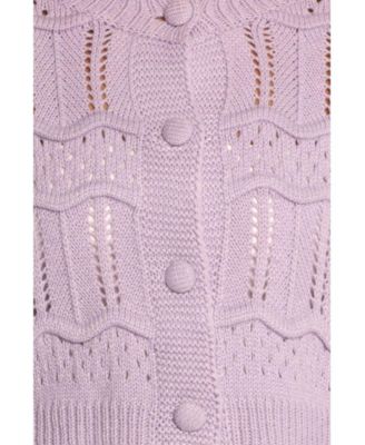 Женский укороченный кардиган на пуговицах спереди с лепестками и щенком