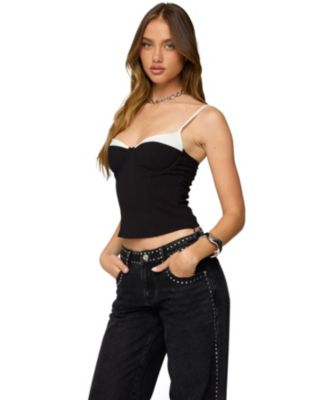 Women's Contrast Peekaboo Corset