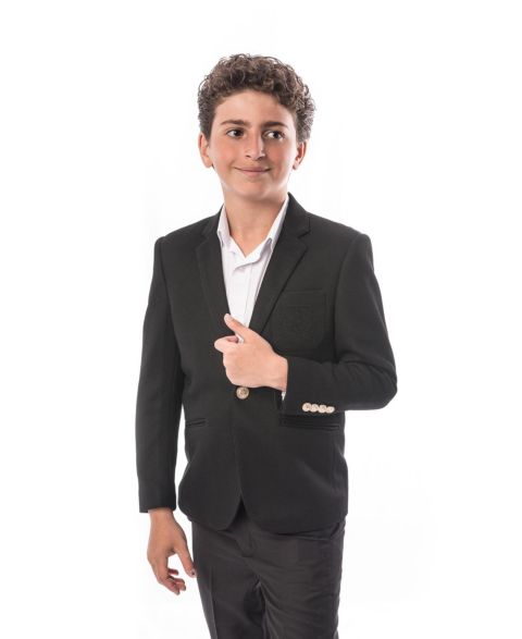 Пиджак Elie Balleh Black Slim Fit Honeycomb Blazer для малышей, цвет: Чёрный