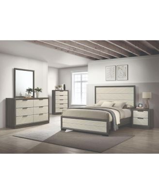 3 Tier End Table - Square End Table - Table for Bedroom - End Table with Shelves - Bedside Nightstand (White/Grey)