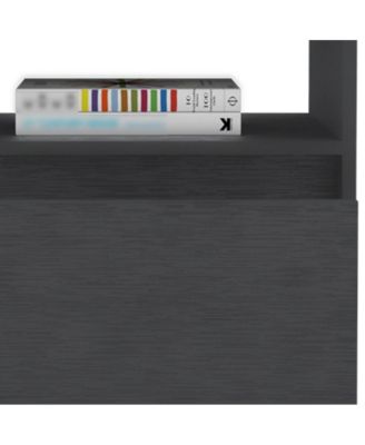 One Drawer Faux Wood Nightstand for Bedroom Storage and Bedside Table