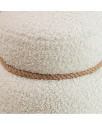 14" Wide Modern Entryway Ottoman Footstool with Snowman Design and Plush Upholstery