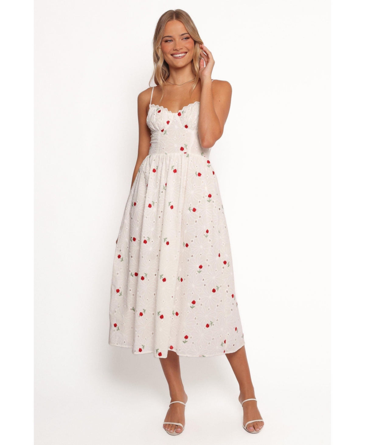 Petal and Pup Women's Paloma Maxi Dress - White red floral