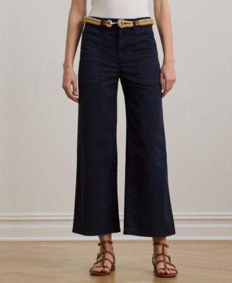 Women's Stretch Chino Wide-Leg Cropped Pants