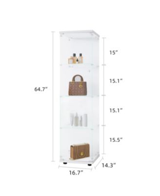 Streamdale 4-Shelf Glass Display Cabinet with Door (64.7" x 16.7" x 14.3")