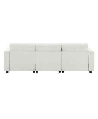  Chenille Modular Sectional Sofa with Ottomans & Pillows