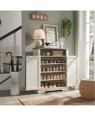6-Tier Farmhouse Shoe Cabinet with Adjustable Shelf