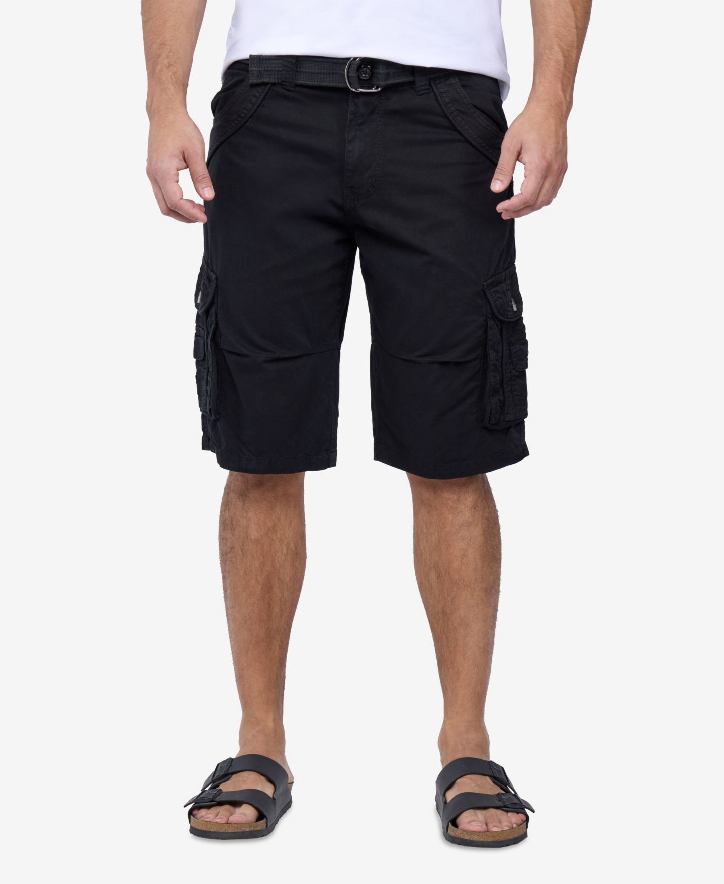 Мужские шорты XRAY Cargo Shorts Camo & Solid Colors 12.5" Inseam Knee Length Classic Fit Multi Pocket, цвет: Чёрный — фото 1