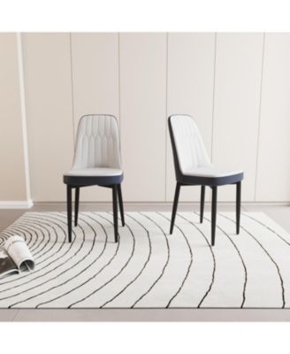 Set of 2 with PU Leather Cushions ,Metal  Modern Dining Chairs