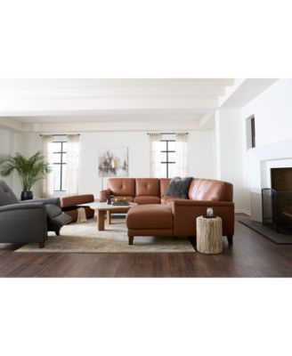 Ashlinn 4-Pc. Leather Chaise Sectional, Exclusively at Macy's
