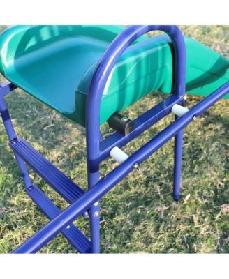 Heavy Duty A-Frame Metal Swing Set with Slide, 2 Weather-Resistant Seats, Easy Assembly, Perfect for Kids Ages 3-8