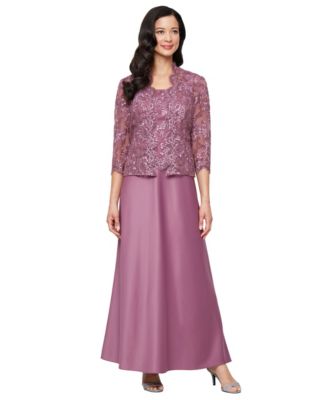 Alex Evenings - Petite Stretch Tulle 3/4-Sleeve Jacket Dress