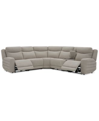 Kristyan 6-Pc. Fabric Sectional with 3 Power Motion Chairs and Console, Exclusively at Macy's