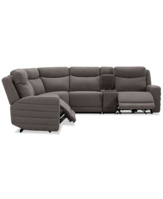 Kristyan 6-Pc. Fabric Sectional with 3 Power Motion Chairs and Console