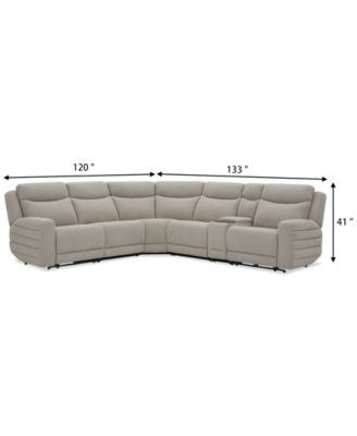 Kristyan 6-Pc. Fabric Sectional with 2 Power Recliners and Console, Exclusively at Macy's