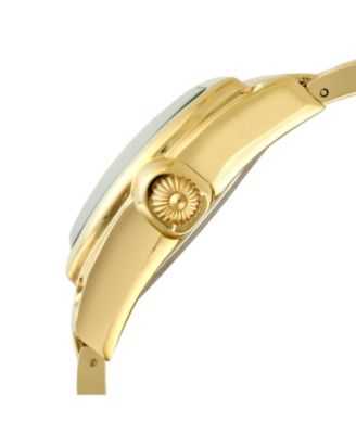 Women's Gold Status Bracelet Watch Barrel Shape Roman Dial Gold-Tone Bracelet Strap