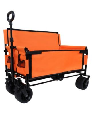 3-in-1 Folding Wagon Cart - 500lb, All-Terrain, Orange