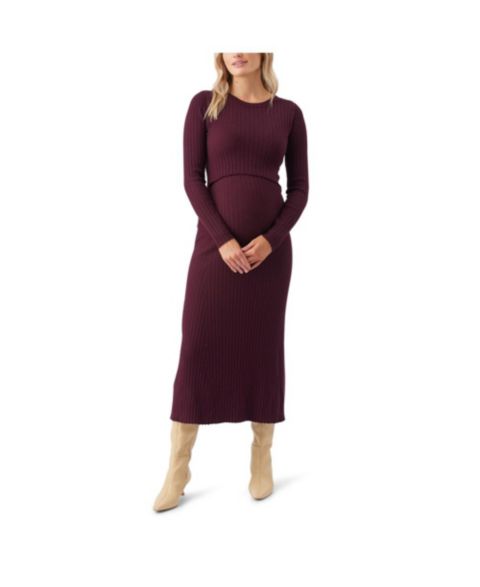 Женское платье Ripe Maternity Maternity Eden Knit Nursing, цвет: Тёмно-бордовый
