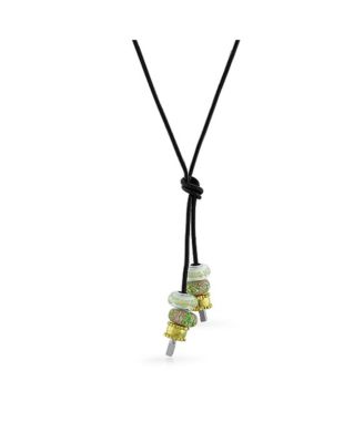 Smooth Black Leather Cord Necklace .925 Sterling Silver Tips 27 Inch