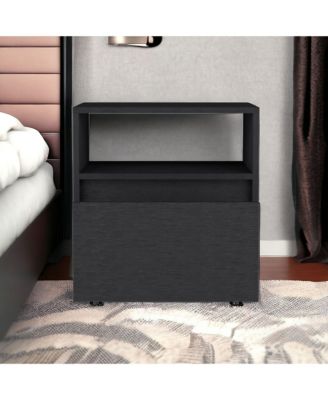 Stylish One Drawer Faux Wood Nightstand for Small Spaces