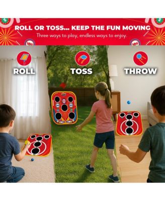 Backyard Arcade | 2-in-1 Bean Bag Toss Game for Kids w/ Carry Bag | 5-Second Setup & Storage | Carnival Games for Kids