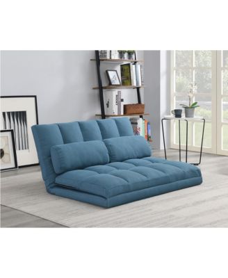 Convertible Futon Loveseat with Sleeper Function and Toss Pillows