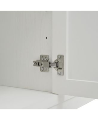 White Sideboard with Wavy Doors & Arched Groove Design