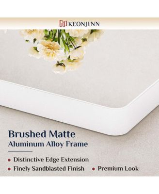 24x32 Inch Brushed Gold Bathroom Vanity Mirror Tempered Glass Metal Framed