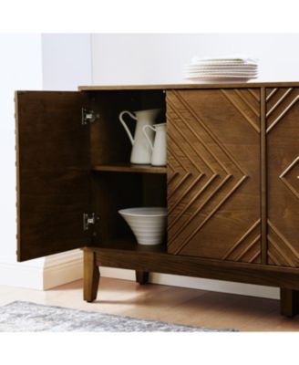 Walnut Farmhouse Buffet Cabinet - 60.5" Sideboard