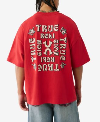 Мужская футболка оверсайз из флока True Religion с коротким рукавом